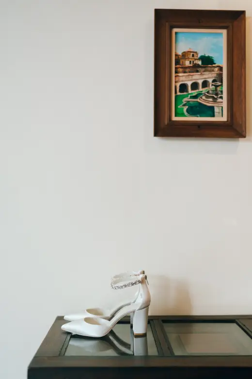 Wedding shoes and editorial detail styling