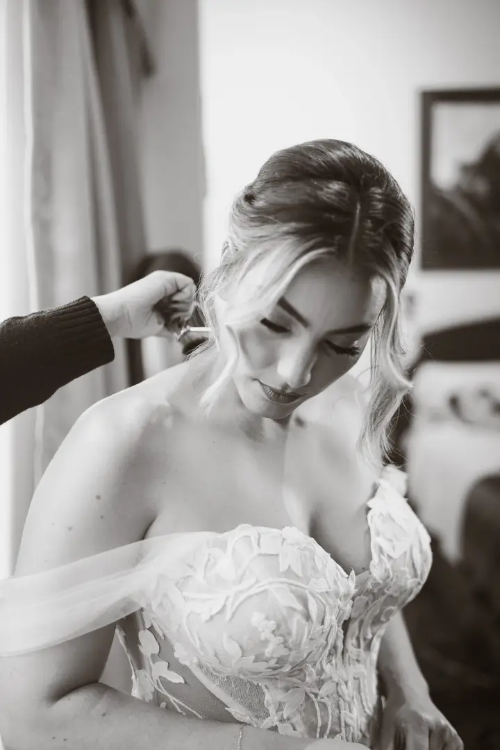 Soft bridal portrait through a veil