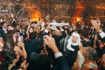 Wedding reception celebration on the dance floor